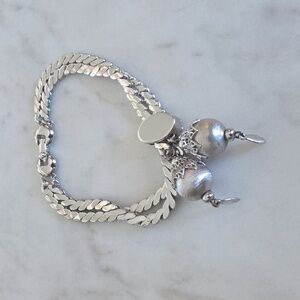 vintage silver-tone Monet "Bolero" double chain link bracelet